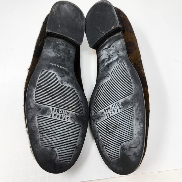 Stuart Weitzman Womens Animal Print Calf Hair Flats Loafers Size 7.5 B Slip On - Picture 9 of 9
